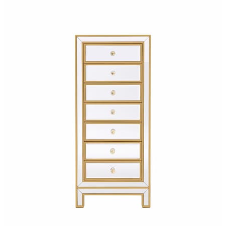 Convenience Concepts 38 x 12 x 32 in. Lingerie Chest with 7 Drawers, Gold HI2211219